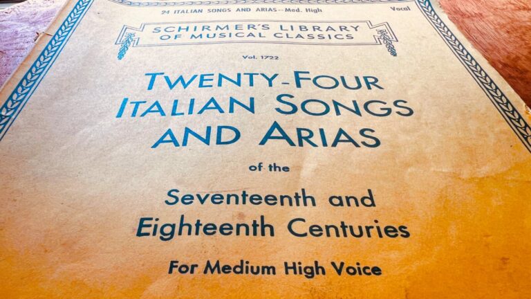 Iconic yellow cover of Schirmer's anthology of 24 Italian Songs and Arias of the 17th and 18th centuries.
