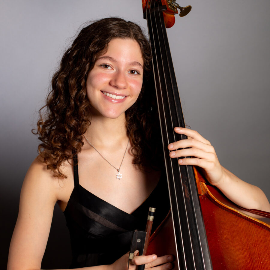 Portrait of Maxine Gimbel with double bass