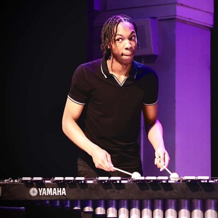 Photo of Wanye Williams playing vibraphone