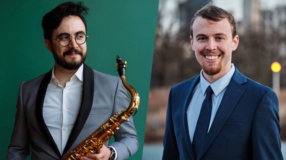 Julian Velasco, saxophone (Photo: Jacyln Simpson) and Nathan Canfield, piano