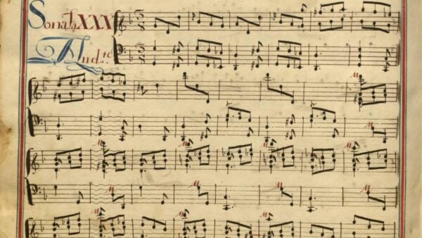 a photgraph of an 18th-century music manuscript