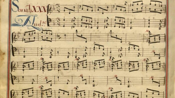 a photgraph of an 18th-century music manuscript