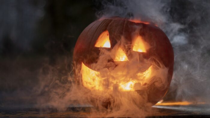 jack-o-lantern with smoke