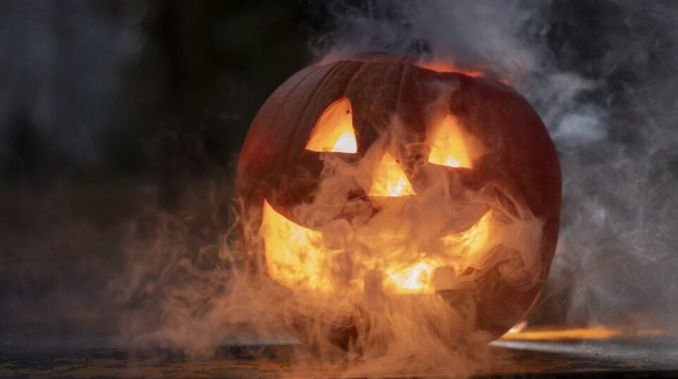 jack-o-lantern with smoke