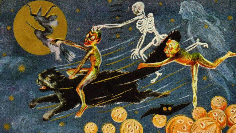 An old-fashioned Halloween card