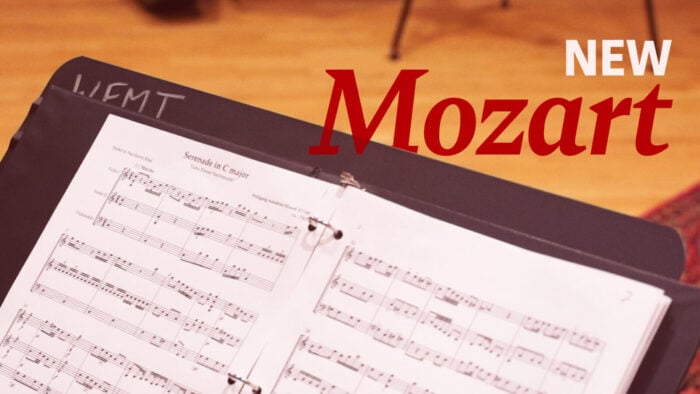 sheet music with text "New Mozart"