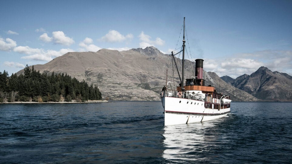 The TSS Earnslaw operating a tourist cruise from Queenstown, New Zealand!