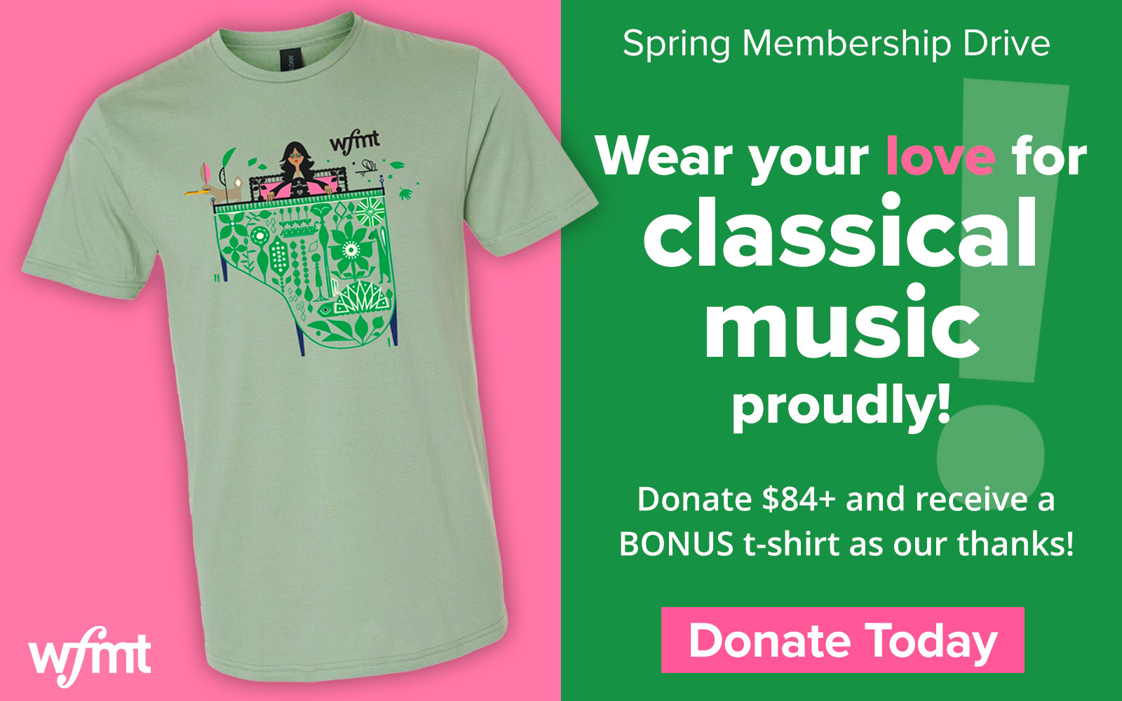 Spring Membership Drive - donate $84 or more and receive bonus tshirt as our thanks!