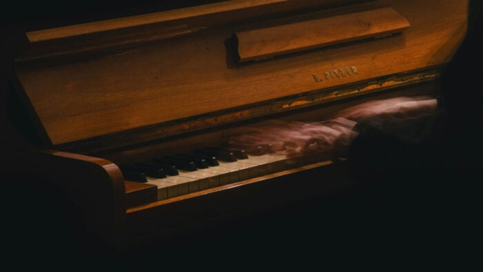 Playing on an upright Piano