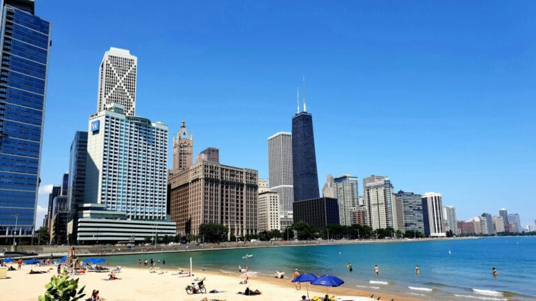 Chicago skyline in summertime
