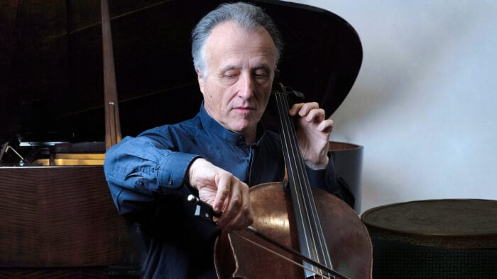 man playing cello
