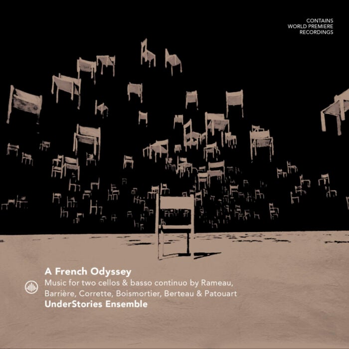 stylized art of floating chairs