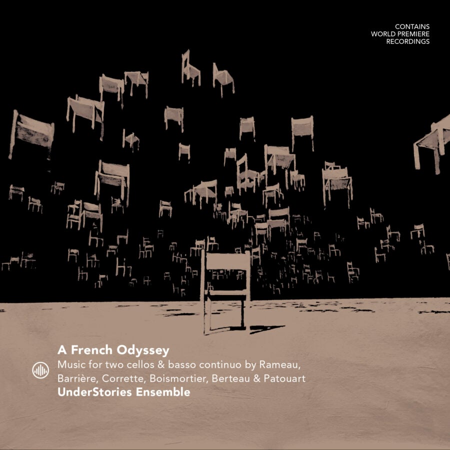 stylized art of floating chairs