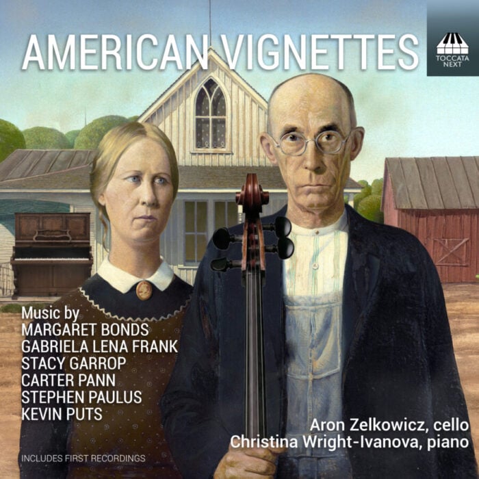 Grant Wood's American Gothic remixed with cello