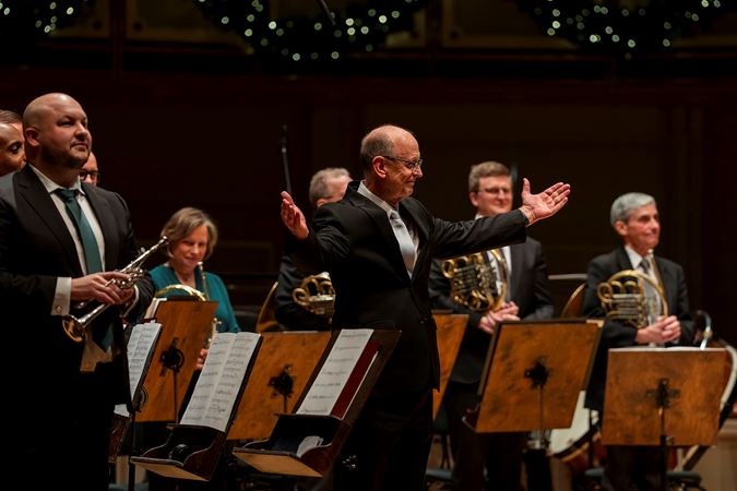 Members of the Chicago Symphony Orchestra Brass on stage