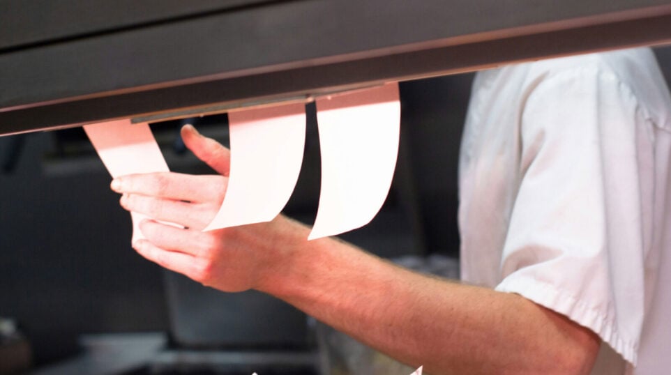 Chef Checking Food request in a kitchen