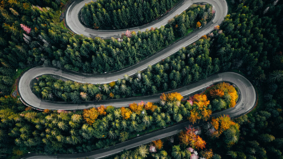 A winding, road not knowing what's behind each turn