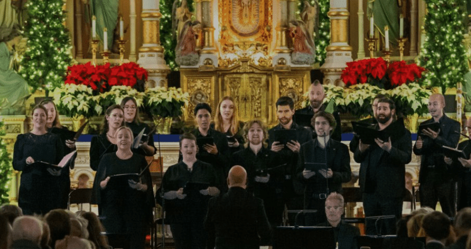 Members of Music of the Baroque perform at a holiday concert