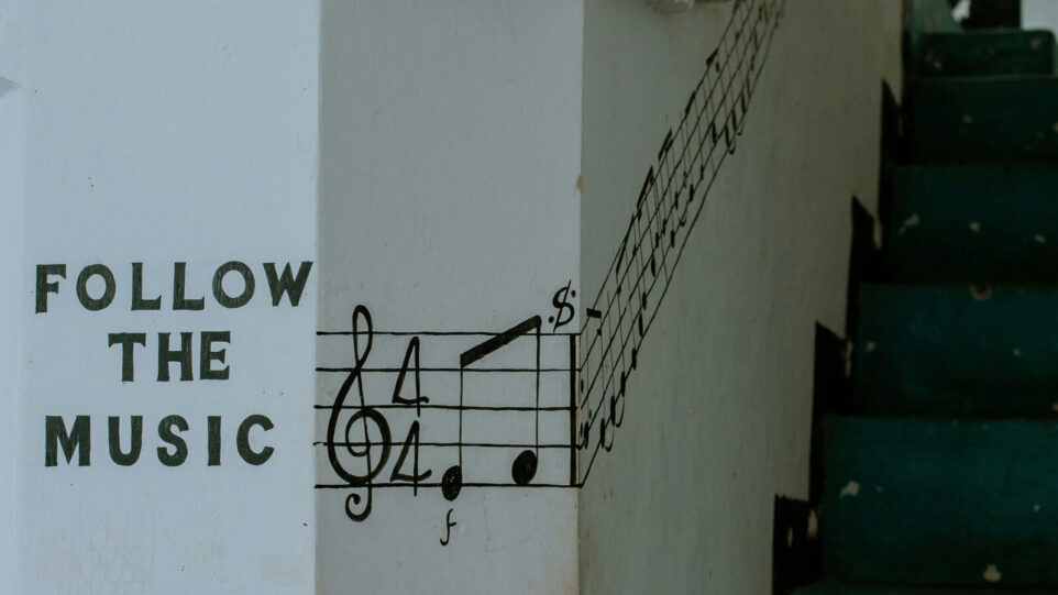 A Music Conservatory with text that reads "Follow the Music."