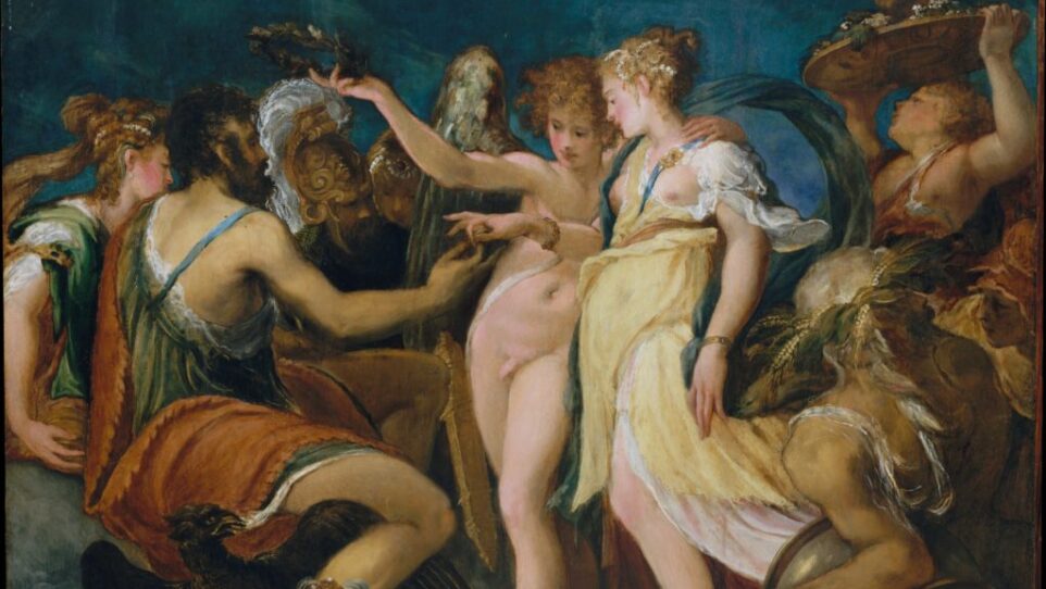 A pastoral Renaissance wedding ceremony inspired by a scene from Apuleius's novel.