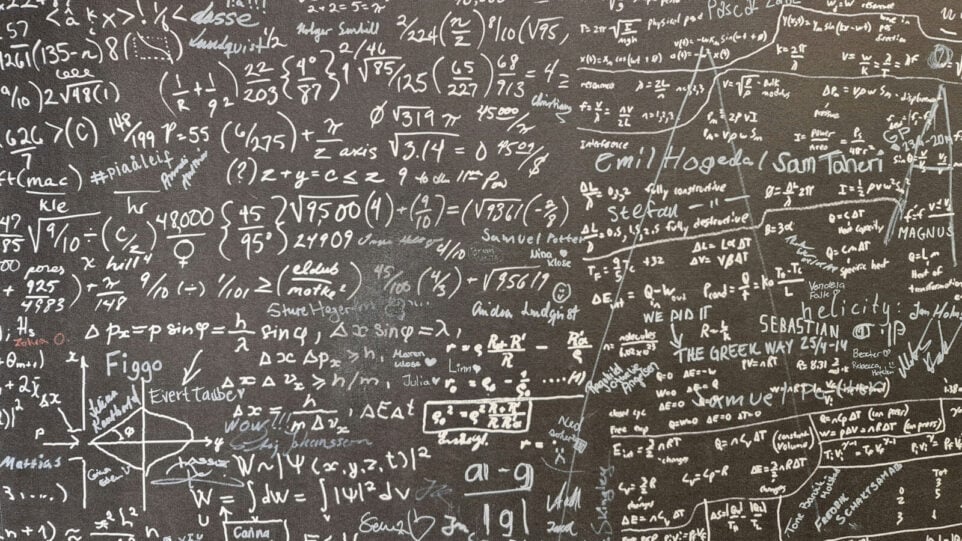Blackboard full of equations