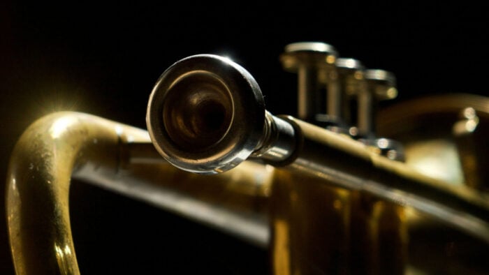 Trumpet mouth piece in mood lighting
