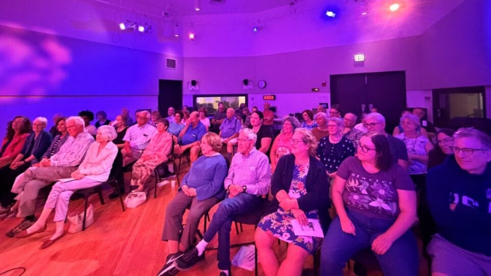 wide view of attentive audience