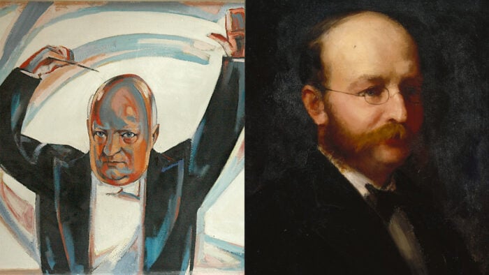 Paul Hindemith (by Rudolf Wilhelm Heinisch 1950) and John Knowles Paine (by Caroline Cranch 1885)