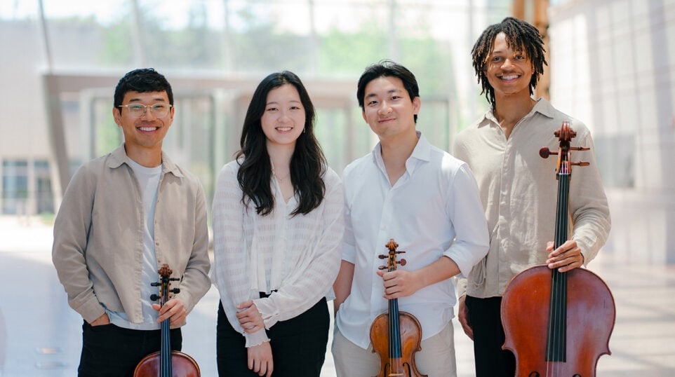 Violist James Kang, pianist Cameron Akioka, Violinist Hiu-Sing Fan, Cellist Tristen Johnson