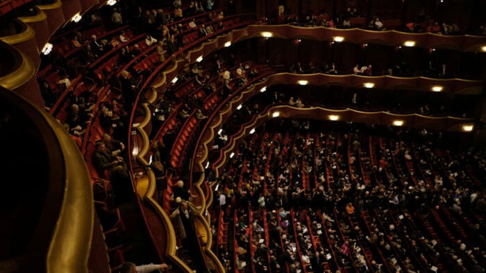 A Concert Hall, seating is starting for a special night