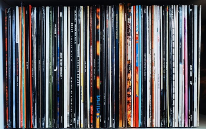 Stack of Records, a row of LPs