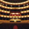 Luxurious gold and red velvet opera house interior