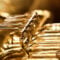 yellow brass closeup of tuba valve