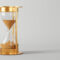gold leaf hourglass with sand halfway depleted