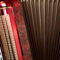 closeup of a red accordion